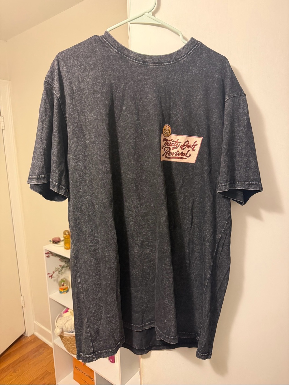 Vintage-Style Washed Black Graphic Tee - Unbranded
